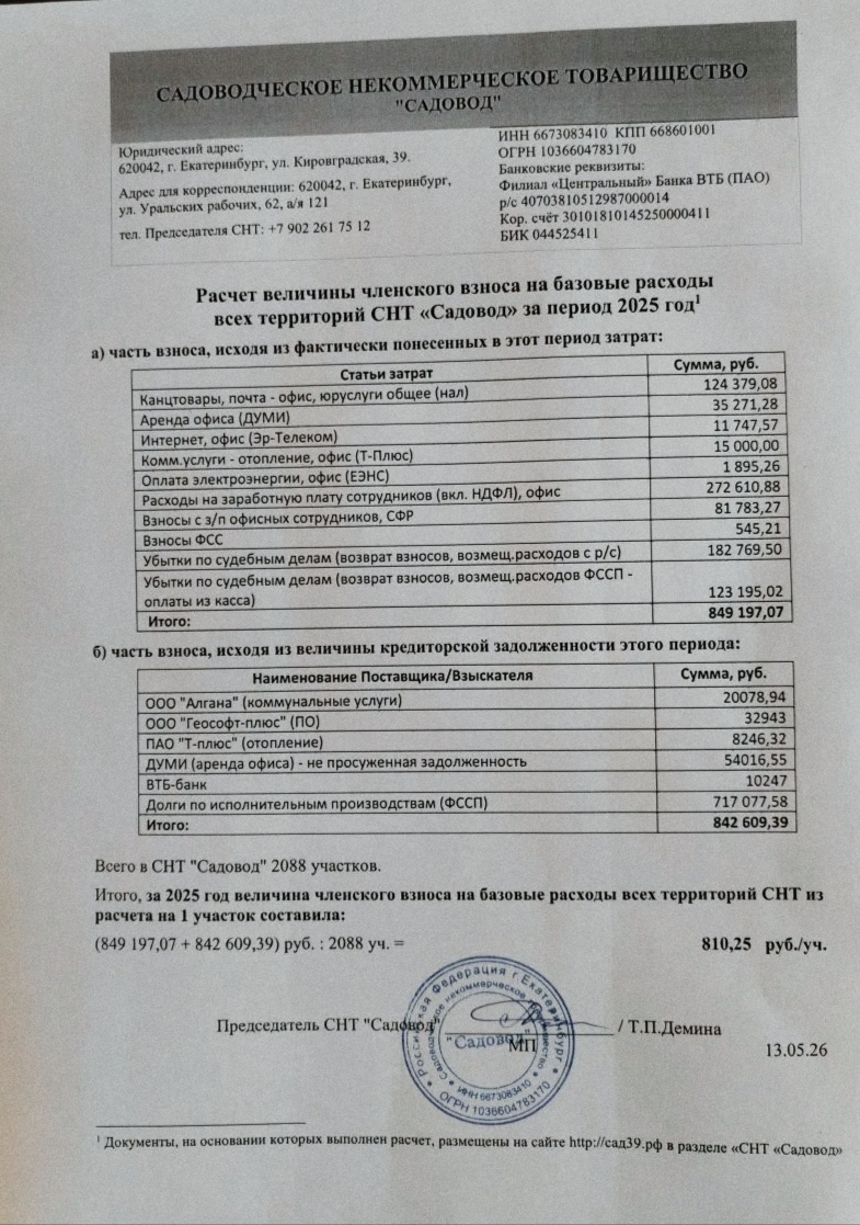 Raschet vznosa 2025